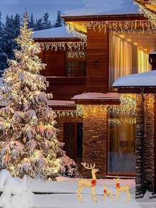 3 件套驯鹿和企鹅圣诞装饰套装，适用于家庭、商店、橱窗展示、庭院、室内外装饰 - 彩色 - 查看 6