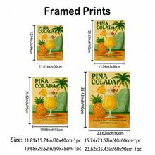 1pc Framed Colada Art, Festive & Relaxing Decor, Ideal For Tropical Fans & Party Spaces, Wall Arts, Posters Wall Decor For Bars, Restaurants, Cafes Pubs, Room, Home Decoration Materials - 彩色 - 查看 3