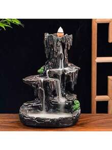 Incense Burner, Backflow Incense Holder  Waterfall Incense Burnier With 120 Backflow Incense Cones, 30 Incense Sticks, Aromatcherapy Ornamen For Home - 咖啡棕 - 查看 2