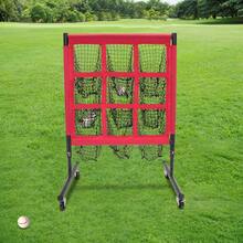 9-Hole Multi Functional Golf Practice Baseball Practice Net Polyester&Iron Red - Red - View 3