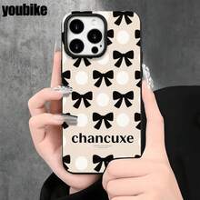 Fundas y carcasas protectoras de imitación con estampado de lunares y orificios grandes para phone 16 Pro Max, 16, 15 Pro, 14, 14 Plus/14 Pro Max, 13, 13 Pro, 12 Pro, 11/11 Pro. Regalos para cumpleaños y fiestas - Negro - Ver 8