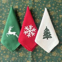 4pcs Of Set Christmas Decorative Napkins,Crease-Resistant,Plain-Color Dining Napkins For Holiday Parties,Christmas And Events(40*40cm/16*16inch)