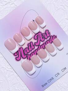 Móng giả vuông thủ công, phong cách Y2K nữ tính, màu nude, hồng, đỏ với kiểu móng Pháp, họa tiết da rắn, trái cây 3D, hoa lá, hạt cườm, móng giả thủ công dành cho phụ nữ và bé gái, 10 chiếc/bộ, 3 kích cỡ, phù hợp cho tiệc tùng, lễ kỷ niệm, sử dụng hàng ngày, bao gồm dụng cụ, quà tặng lý tưởng cho phụ nữ và bé gái. - trắng - Xem 3