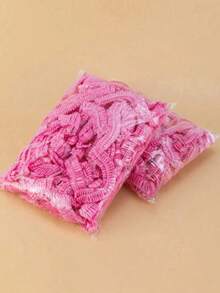 100/200/500/1片装彩色保鲜膜，弹性自封，用于食品保鲜，适用于覆盖碗碟，家居用品，食品保鲜盖，厨房配件，浴帽，厨房必备品，家居用品，家居装饰，食品保鲜盖，厨房用品，斋月家居及厨房用品 - 紅色 - 查看 12