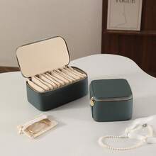 Portable Jewelry Box, Necklace Bracelet Pendant Storage Case, PU Leather Travel Jewelry Organizer With 6/12 Velvet Pouches, Suitable For Birthday, Anniversary, Bridesmaids, Valentine's Day, Travel Essential For Women Storage Organizer Travel Essentials Back To School Dormitory Storage,Room Decor - Multicolor - View 9