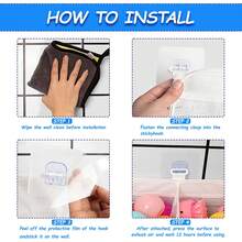 Wandmontierter Badewannen-Spielzeug-Organizer, 3-Fach Duschspielzeug-Halter mit breiten Öffnungen & Klebehaken, großer Stauraum für Badespielzeug