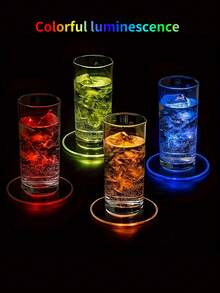 Glowing LED Cocktail Cup Mat Base Bar Mixing Light Creative Wine Glass Cocktail Stand Light Up Bar Accessories Home Goods