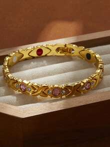 1 Stück kreatives DIY abnehmbares Armband mit Kreuz und eingearbeiteten Diamanten, geeignet als Weihnachtsgeschenk für Freunde/Klassenkameraden/Freundinnen/Familie mit verstellbarem Armband