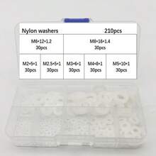 210件/500件尼龙绝缘塑料平垫圈，现货绝缘垫片，塑料垫圈，尼龙垫圈，黑色和白色