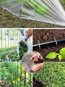 镀锌U型花园套装15*4cm景观钉固定隔离布景观地被草坪U型钉园艺防草布固定塑料薄膜插入镀锌钢U型钉草皮钉适用于隔离布 - 銀色 - 查看 9