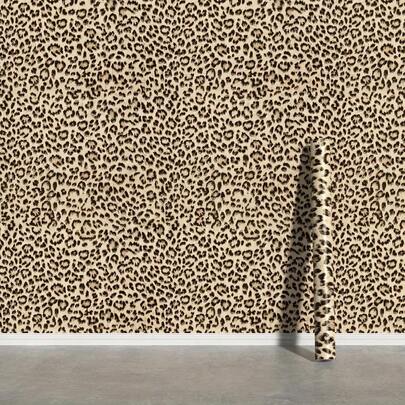 1 Roll Leopard Peel And Stick Wallpaper Leopard Contact Paper Self Adhesive Brown Removable Waterproof Contact Paper Art DIY Wallpaper For House Kitchen Bedroom Living Room Furniture Home Decor Wall Tiles Self Adhesive Wall Art