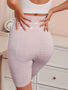3pcs Women Solid Color High Waist Seamless Briefs, Simple & Comfortable Long Bike Shorts Or Fitness Shorts, Suitable For Outdoor Leisure & Sports