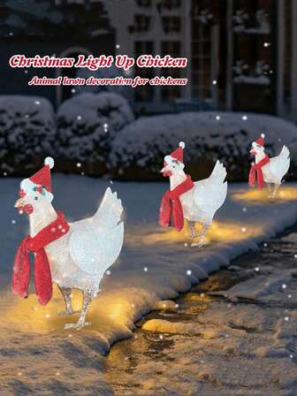 1 pieza Conjunto de decoración navideña con bufanda de cuello de pollo gigante, adecuado para escenografía, escaparate de tienda en el centro comercial, hogar, patio, decoración de césped interior/exterior