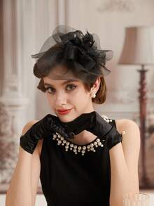 1 Pc Fascinator Hats Pillbox Hat Kentucky Derby Hats With Veil For Women Tea Party Bridal Wedding Halloween Church, Autumn, Top Hat, Rave, Halloween Accessories, Bride To Be, Tiny Hats, Mini Fascinator, Mini Top Hat , Mini Cap, Gifts