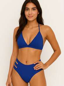 Conjunto de Biquini Com Bojo triangulo Calcinha 3 Tiras Suplex