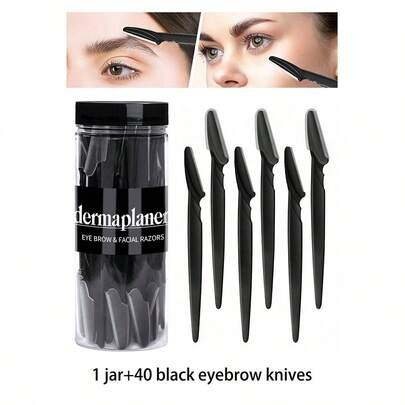 40/30/20/12/1 Set Women Face Facial Hair Removal Razor, Multi-Function Eyebrow Trimmer And Facial Shaver, Unisex, With Precision Protective Cover And Razor Blades