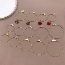 10 件不锈钢防过敏 20/25/30/35/40 毫米圆形串珠耳环配件适用于耳环工艺珠宝制作 - 彩色 - 查看 2