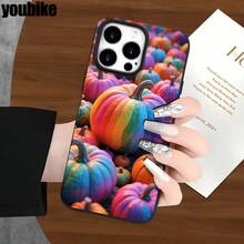Fundas y carcasas protectoras con orificios grandes, diseño de calabaza colorida, compatibles con phone 16 Pro Max, 16, 15 Pro, 14, 14 Plus/14 Pro Max, 13, 13 Pro, 12 Pro y 11/11 Pro. Regalos para cumpleaños y festivales - Blanco - Ver 7