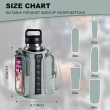 Magnetic Gym Bag Water Bottle Carrier Holder With Phone Pockets & Shoulder Strap,5 Built-In Magnets Gym Bottle Pouch Sleeve - 灰色 - 查看 3
