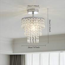 1pc Mini Gold Crystal Pendant Light, Lampadari, Modern Crystal Ceiling Light, Lampadario Soggiorno, Led Crystal Chandelier, 3 Tiers Crystal Raindrop Light, Decorative Lighting, Ceiling Light, Crystal Light For Bedroom, Hallway, Living Room, Girl's Room, Dining Room, Bathroom. - Gold - View 6