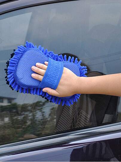 1pc Coral Car Washing Sponge Handheld Cleaning Brush Microfiber Detailing Tool, Car Wash