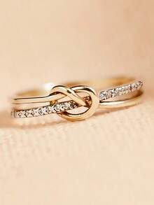 1pc Elegant Sparkling White Zirconia Inlaid Women's Ring, Engagement Jewelry Accessory Suitable For Men And Women, Gift For Family/Friends/Loved Ones