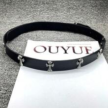2025 Medieval Sword And Shield Belt For Men, PU Leather Vintage Punk Waistband With Cross Motifs, Western Cowboy Gothic Style - [8十字]劍盾經典腰帶 - 查看 4