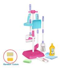 Children's Cleaning Tool Play Set Toy With Stand, Realistic Housework Simulation, Pretend Play Broom, Mop, Role Play Props Gift For Boys And Girls (Some Parts Are Sent Random Colors)