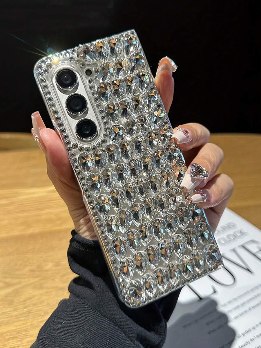 DIY Shining Diamond & Heart Mirror Phone Cases Compatible With Iphone 15 Pro Max/16 Pro Max/16 Pro/14 Pro Max/14 Pro/13 Pro Max, Galaxy, A54/A55/S22 Ultra/S23 Ultra/S24 Ultra/13C/12C/X7B/X8B/S25/S25 Plus/S25 Ultra - Clear - View 1