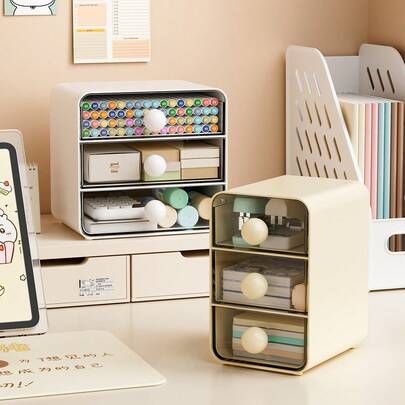CASEGRACE 1 Hộp đựng đồ dạng ngăn kéo để bàn, hộp đựng đồ đa năng bằng nhựa trong suốt dày ba lớp, thích hợp để sắp xếp mỹ phẩm, đồ dùng văn phòng và có thể sử dụng trên bàn trang điểm hoặc bàn làm việc. Hoàn hảo để đựng đồ dùng học tập cho năm học mới, và là một món quà sinh nhật hoặc Giáng sinh tuyệt vời cho cô ấy/anh ấy, hộp đựng đồ để bàn và ngăn kéo cho việc lưu trữ tại nhà