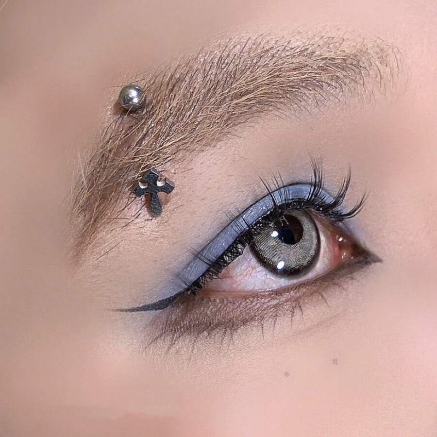 Titanium Steel Cross Eyebrow Piercing Jewelry, Personalized Sexy Eyebrow Piercing Accessory