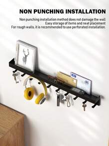 1 st väggmonterat nyckelställ, klädkrokar, med 6/8/10 krokar - postorganisatör och nyckelhållare, lämplig för entré, kök, badrum, vardagsrum, hall, kontor, väggmonterade krokar