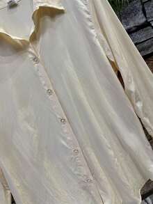 Women's Shirt In Beautiful Viscose Fabric - 奶油色 - 查看 4