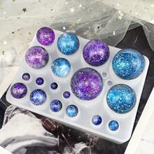20-Cavity Silicone Resin Casting Mold For Jewelry Making - Square Sphere Molds With Colorful Starry Patterns, Durable & Easy-To-Clean, Perfect For DIY Crafts, Resin Molds - Variant - View 4