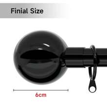 Curtain Pole Extendable Metal Chrome 28mm With Finials Rings Hooks Rod Fittings - Black Nickel - View 4