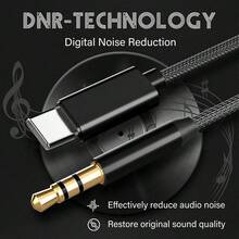 Type C 轉 3.5mm 車用耳機音訊數據線 AUX 尼龍編織高保真車用喇叭連接線，相容 iPhone 17 Pro Max/17 Pro/17/16/15，Type C 接口轉接耳機延長線 - 彩色 - 查看 5