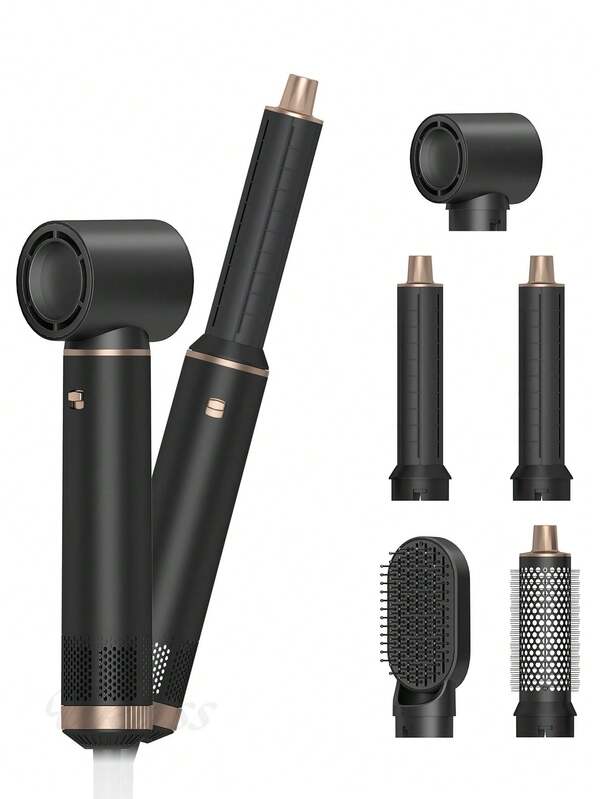 5-In-1 Hot Air Brush, Electric Hair Curler, Hair Dryer & Straightener