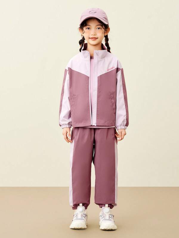 mini bala Young Girl Outdoor Tracksuit 2025 Fall Colorblock Active Set