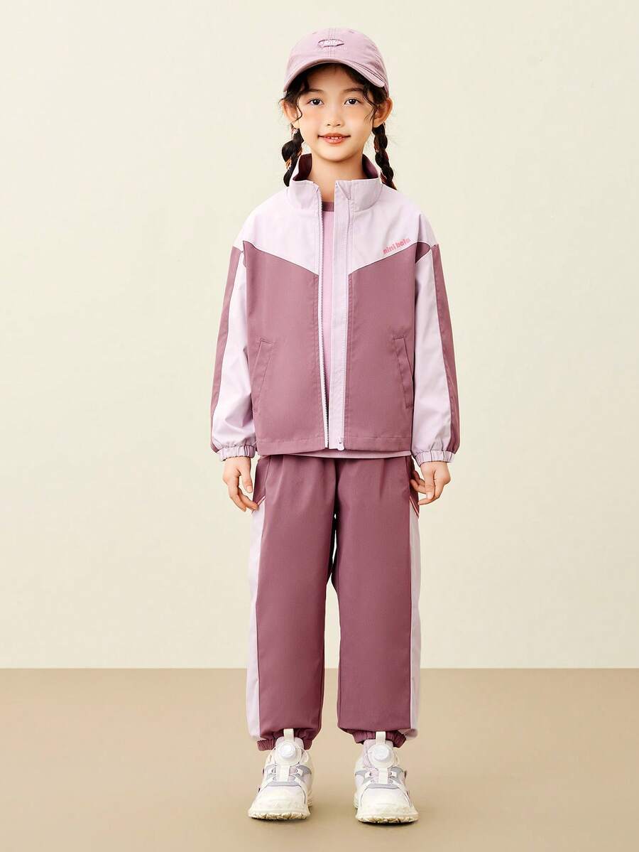mini bala 少女户外运动服 2025 秋季拼色运动套装