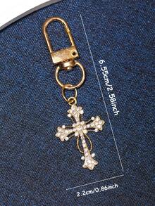 1 pieza Llavero con forma de luna de rhinestone, accesorio de metal de aleación brillante y romántico personalizado, adecuado para teléfono, tableta, auriculares, Kindle, decoración