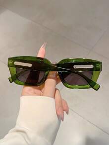 1pc Square Shaped Fashion Glasses For Beach Accessories For Women Glasses Shades Basics Fall Winter Women Outfits Clothes Business Casual Gifts For Summer Beach Vacation,Outdoor,Travel