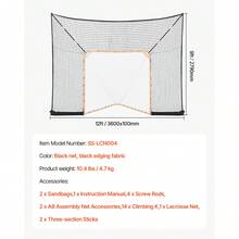Hockey And Lacrosse Goal Backstop, 12x9 Ft Lacrosse Net With Extended Coverage, Quick Easy Setup Complete Accessories Training Net, Backyard Lacrosse Equipment, For Youth Adult (NET ONLY) - Backstop Net Only - View 7