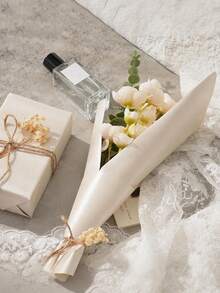 1 卷哑光金属包装纸，纯色纸，礼品包装纸，非常适合婚礼、情人节、生日、圣诞节、DIY 花束、金属质感圣诞礼品包装纸、配饰 DIY 圣诞元素装饰纸、纯色图案、哑光包装纸（米色珠光）