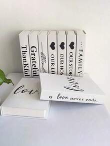 三件套时尚仿书装饰摆件,豪华装饰书,客厅装饰假书(带收纳功能),咖啡桌装饰书,现代装饰书,可堆叠展示书,教育用品(含绳),生日和毕业最佳礼物 - 彩色 - 查看 4