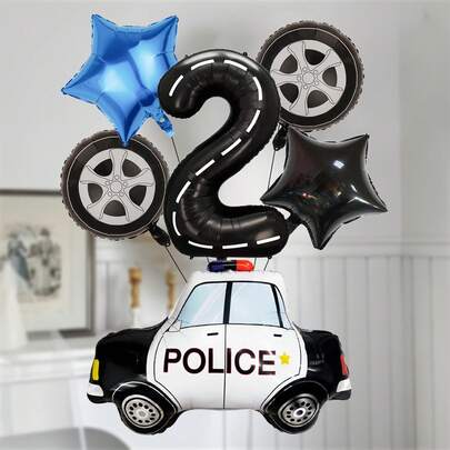 Car Balloon Birthday Party Decorations Graduation Supplies Themed Boy's Birthday Balloons Retirement Party Supplies Officer Themed Baby Party Supplies