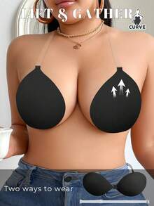 1 Peça Sutiã Adesivo Push-Up Invisível - Almofadas de Silicone Sem Alça com Alça Transparente Destacável para Vestidos Sem Costas e Vestidos de Noiva