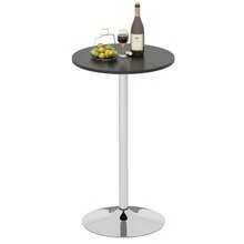 GOFLAME Round Bar Table 103cm Height Pub Table With MDF Top And Metal Frame - Black - View 1