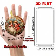 9pcs Acrylic Christmas Ornaments - Victorian Style Angel Festive Hanging Decor For Fireplace, Home & Garden, Round Christmas Tree Decorations, Holiday Party Gifts, Best For Christmas