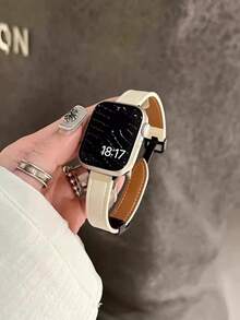 女士智能表带,兼容 1/2/3/4/5/6/7/8/9/10/SE/Ultra 系列,磁性快速释放,运动防滑,商务休闲,节日礼物,手表配件 - 白色 - 查看 3