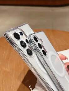 亚克力透明硬壳兼容三星 Galaxy S25、S24、S23 Ultra、S21 Plus 和 FE 以及一系列手机 17/16/15/14/13/12/11&Pro 和 Pro Max，这款无线充电盒具有防震设计、简约透明外观，并配有磁性盖 - 無色 - 查看 4